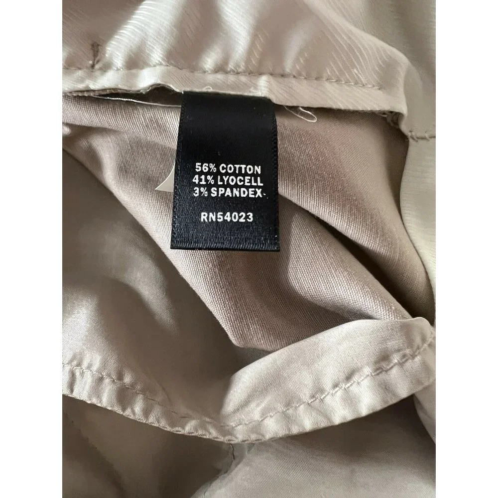 BANANA REPUBLIC Womens Dress Pants Tan Straight Leg Relaxed Stretch Soft SIze 2 - Picture 9 of 10